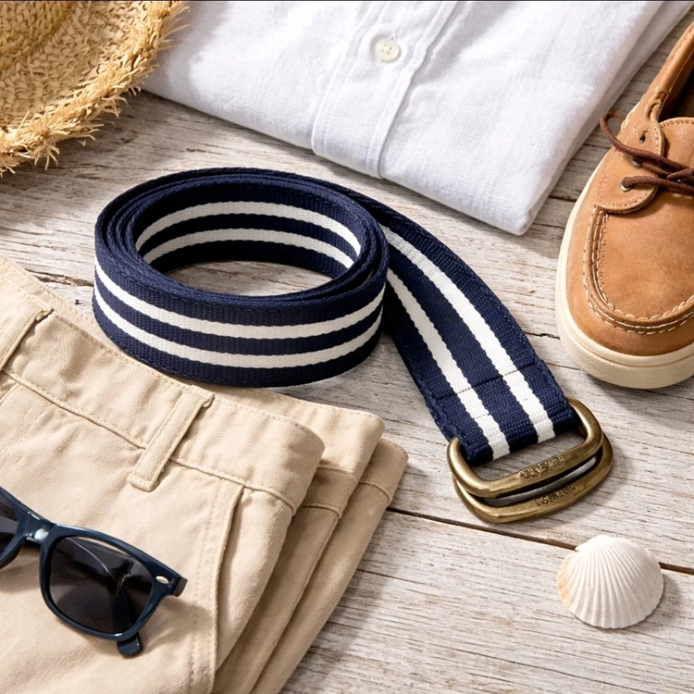 Polo Ralph Lauren Boys Adjustable Navy White Web Belt 23” 1” Wide